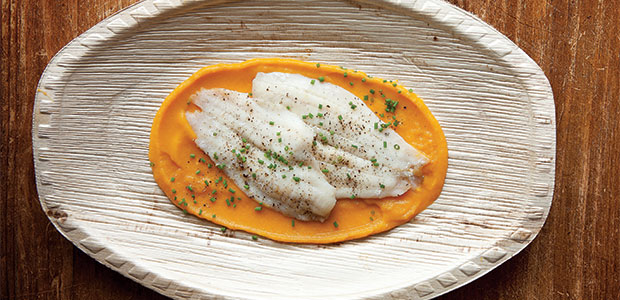 Steamed Sole with Butternut Squash Sauce