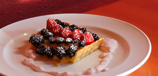 Fresh Berry Tart with Goat’s Milk-Lemon Pastry Cream and Polenta Pastry