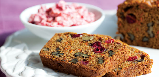Carrot Cranberry Loaf / Cranberry Honey Butter