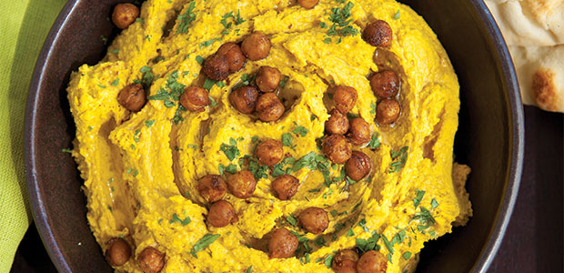 Curried Hummus with Crunchy Garam Masala-Roasted Chickpeas