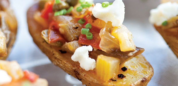 Cumin-Scented Roast Potatoes with Caponata