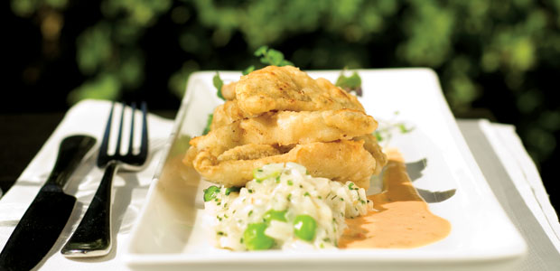 Perch with Sweet Pea Risotto