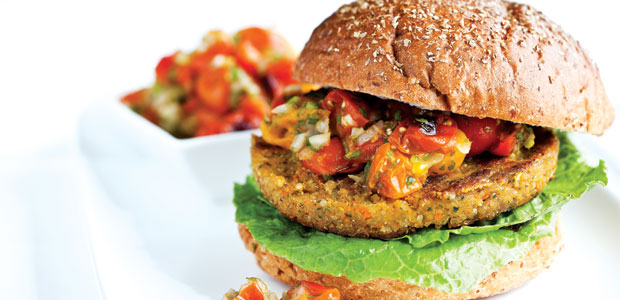 Quinoa Burgers / Roasted Cherry Tomato Salsa