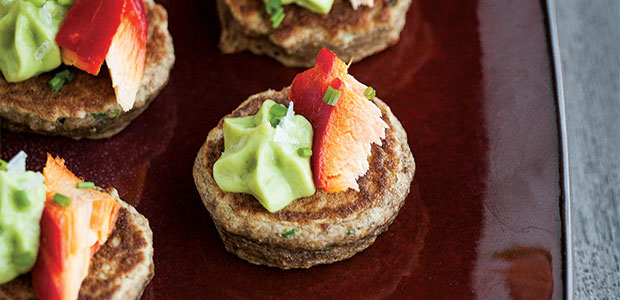 Smoked Salmon Blini with Avocado Mousse