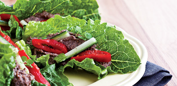 Lettuce Wraps with Walnut-Lentil Spread