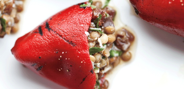 Lentil-Stuffed Piquillo Peppers