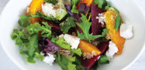 Steamed Beetroot and Goat Cheese Salad