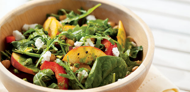 Peach Salad with Herb Oil