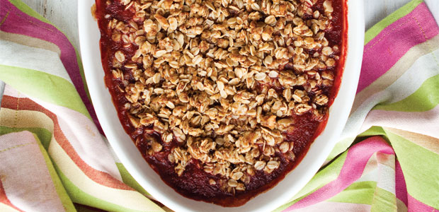 Wheat-Free Rhubarb- Strawberry Crumble