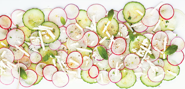 Cucumber Radish Carpaccio Salad
