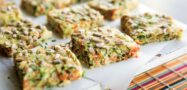 Cheesy Zucchini and Carrot Squares
