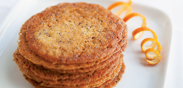 Orange and Poppy Seed Lace Cookies