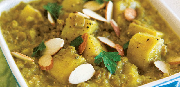 Lentil Potato Dal with Cashew Almond Sauce