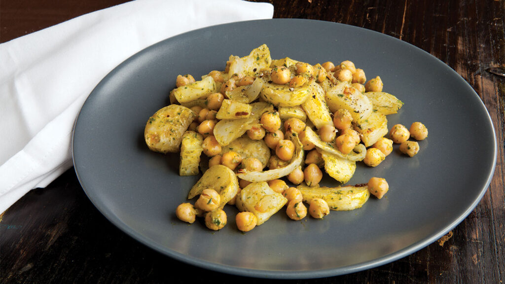 Roasted Turnip, Potato, and Chickpea Salad with Chermoula
