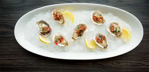 Oysters on the Half Shell with Fresh Tomato Mignonette