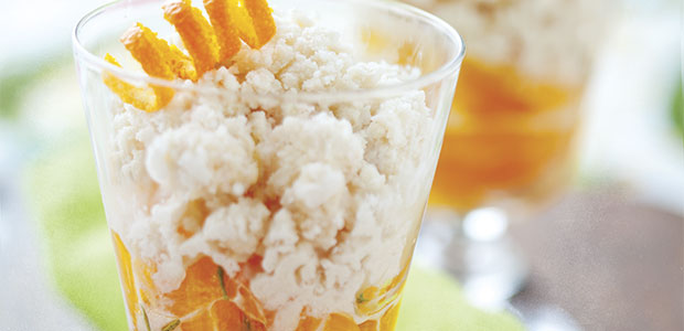 Almond Granita with Rosemary Honeyed Oranges