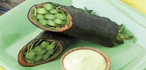 Asparagus Salmon Rolls with Avocado Sauce