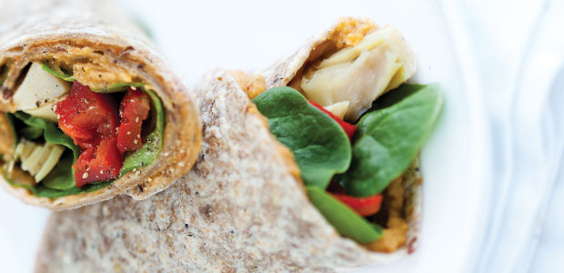 White Bean Artichoke Wraps