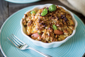 Nectarine Basil Crumble