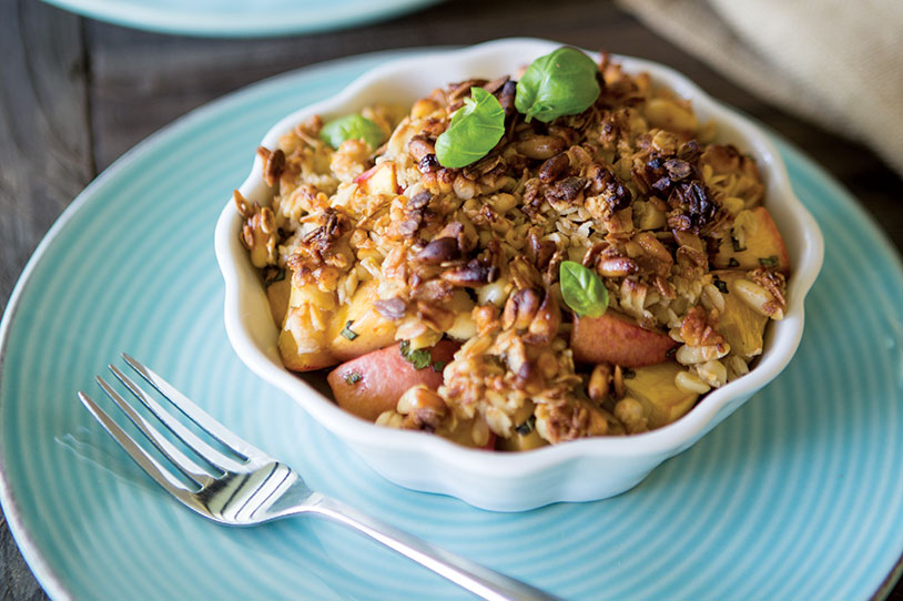 Nectarine Basil Crumble