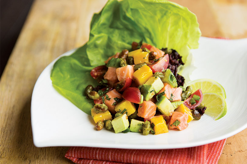 Salmon Ceviche Lettuce Cups