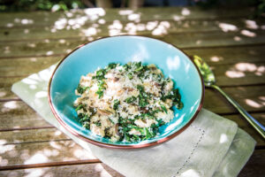 Wild Mushroom and Kale Quinoa Risotto