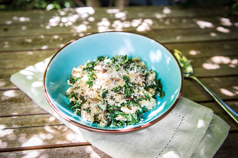 Wild Mushroom and Kale Quinoa Risotto