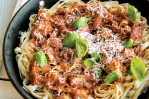 Brown Rice Fettuccini with Crimini Mushrooms