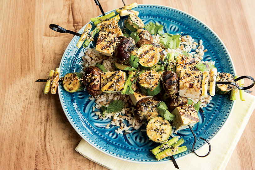 Tofu Mushroom Kebabs