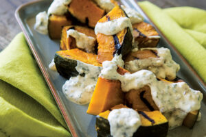 Grilled Pumpkin with Mexican Cheese Sauce