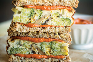 Broccoli Mushroom Frittata Sandwiches