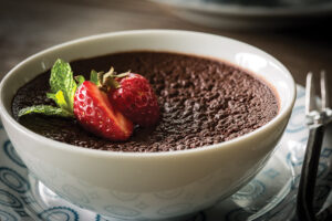 Spiced Mexican Chocolate Flan with Almond Milk