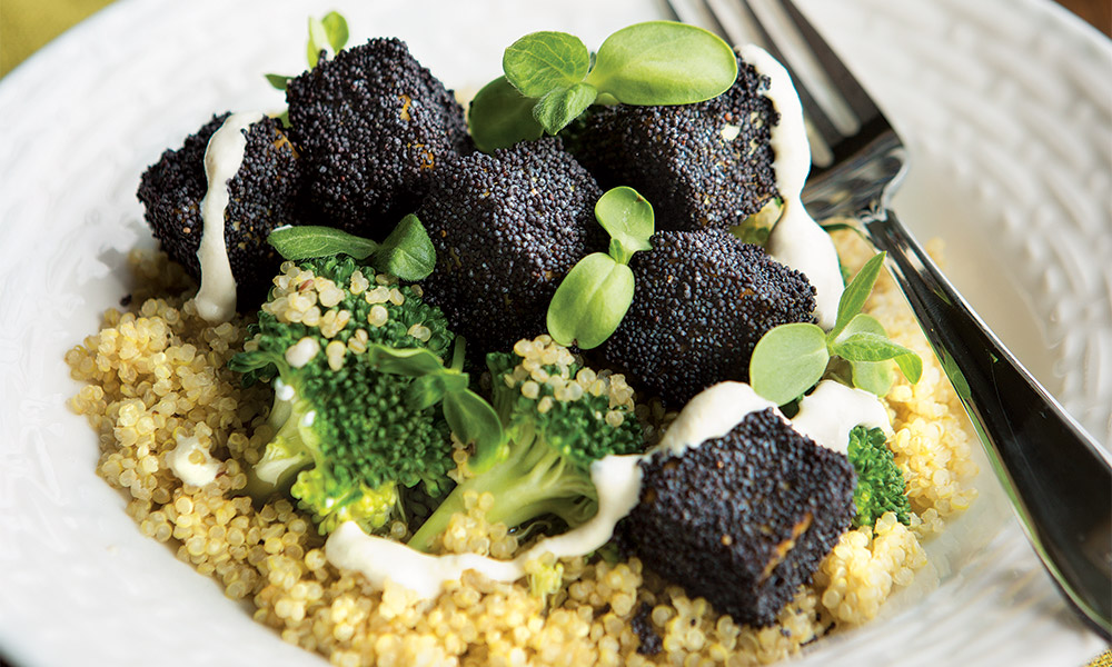 Super Bowls with Poppy Seed Crusted Tofu