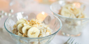 Toasted Coconut Rice Pudding with Bananas