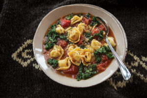 Whole Grain Tortellini and Tomato Basil Soup