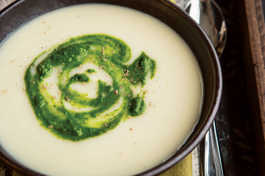 Celeriac Bisque with Parsley Purée