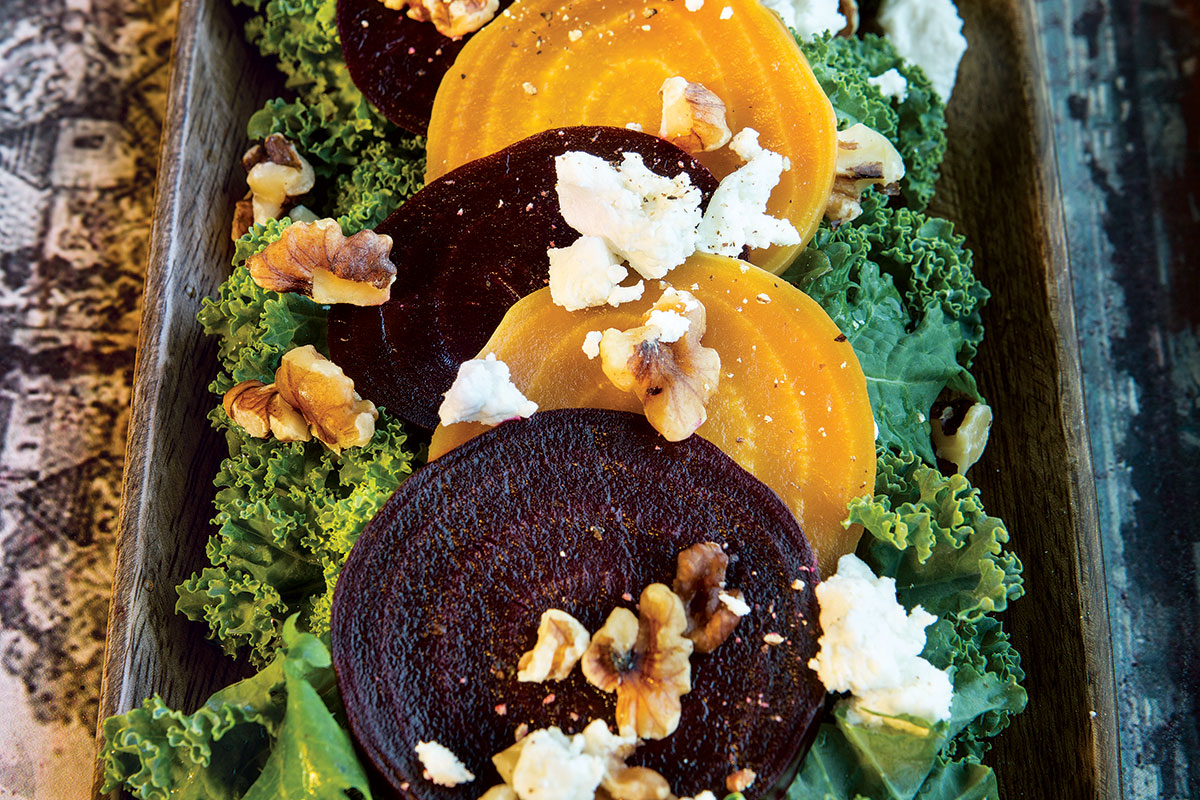 Roasted Beetroot Salad with Walnut Maple Dressing