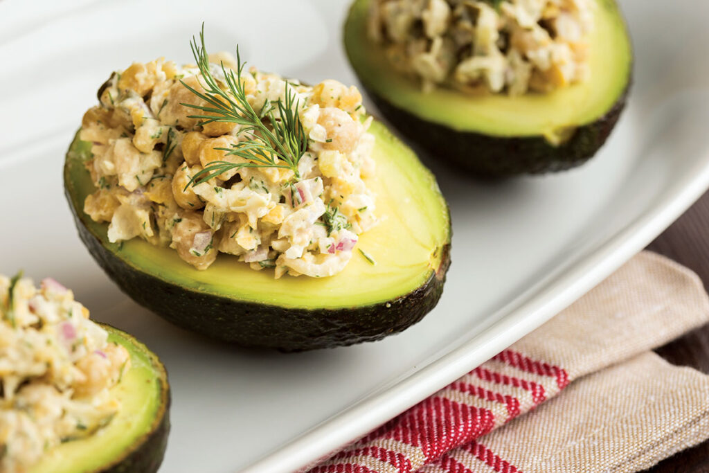 Smashed Chickpea Salad in Avocado Boats
