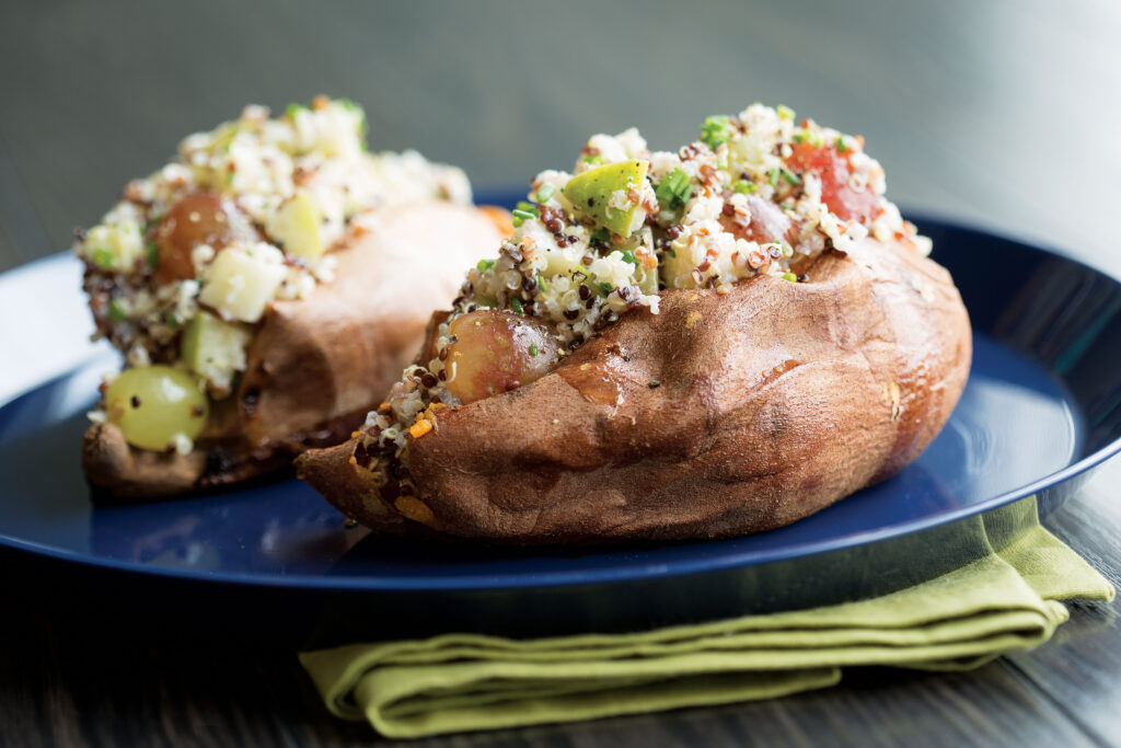 Quinoa Waldorf Stuffed Sweet Potatoes