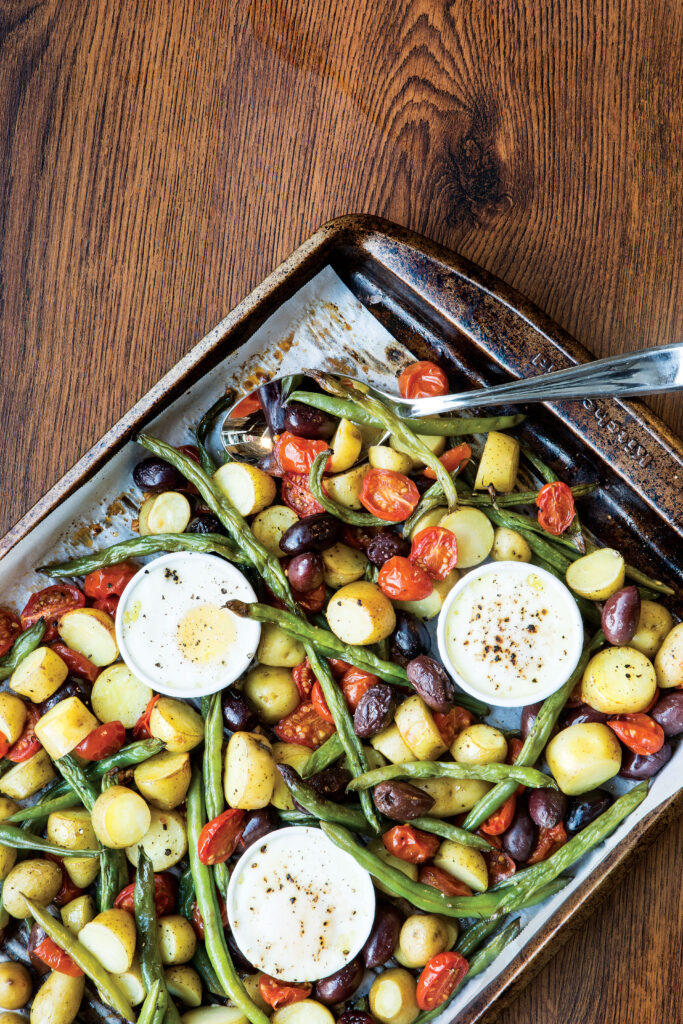 Warm Salade Niçoise with Baked Eggs
