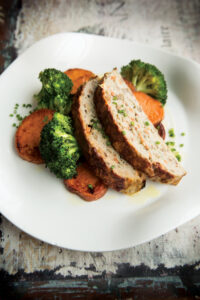 Turkey-Lentil Meatloaf with Orange-Roasted Veggies