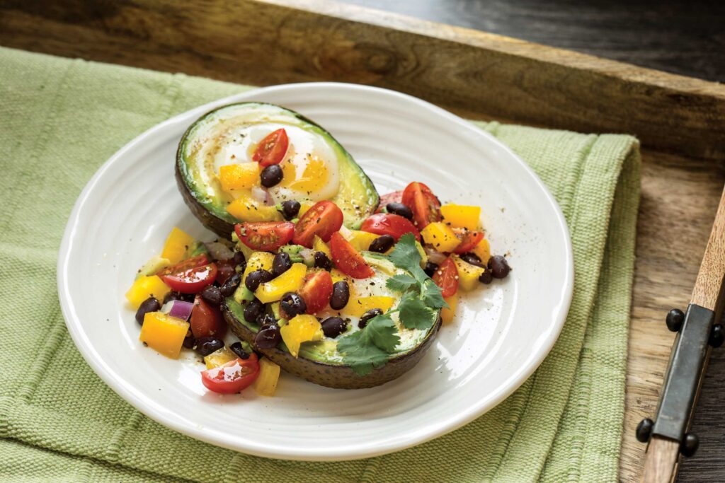 Avocado Egg Boats with Bean Salsa
