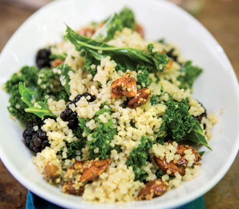 Kale, Quinoa, and Blackberry Salad with Candied Almonds