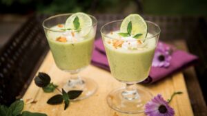 Coconut Basil and Lime Panna Cotta