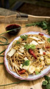 Ramp and Salicornia Linguini with Sundried Tomatoes