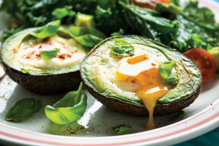Eggy Avocado Boats & Kale Salad