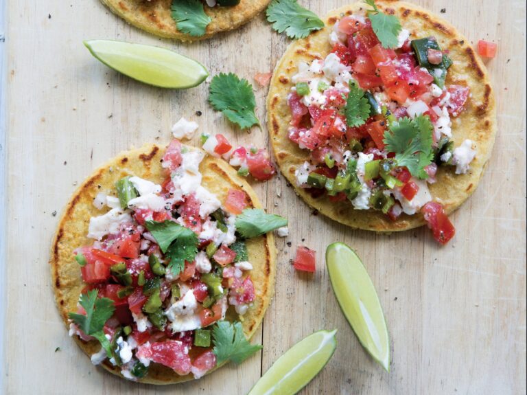 Queso Fresco Stuffed Lentil Tostadas