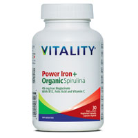 VITALITY<span style=font-size:80%;"><sup>®</sup></span> Power Iron + Organic Spirulina<span style=font-size:80%;"><sup>™</sup></span>