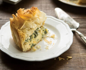 Flaky Phyllo Tart with Artichokes and Spinach