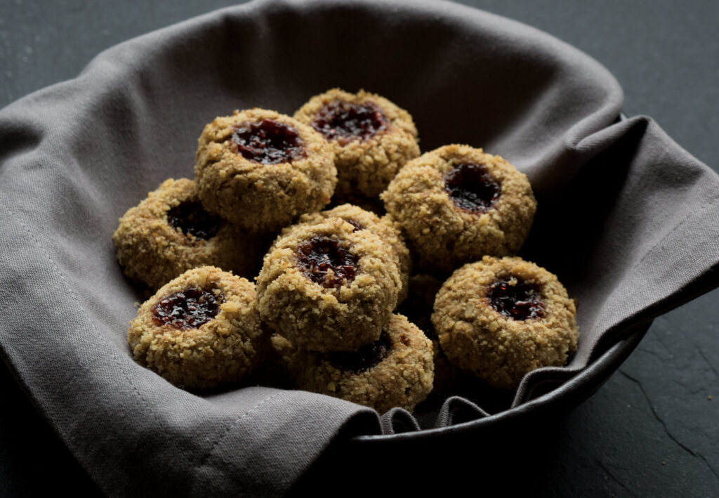Walnut Raspberry Jam Thumbprints